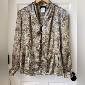 Vintage 90s paisley long sleeve button up shirt